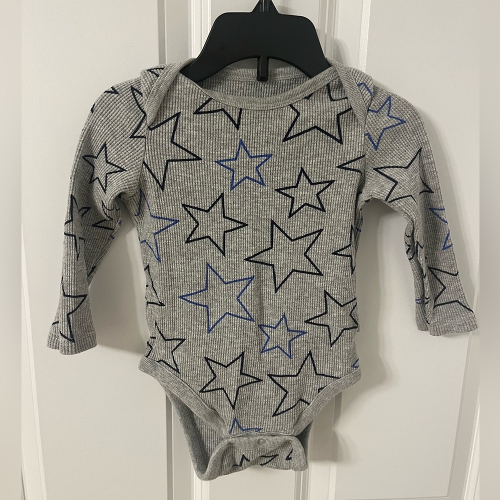 Baby Gap Star Print Thermal Long Sleeve Onesie